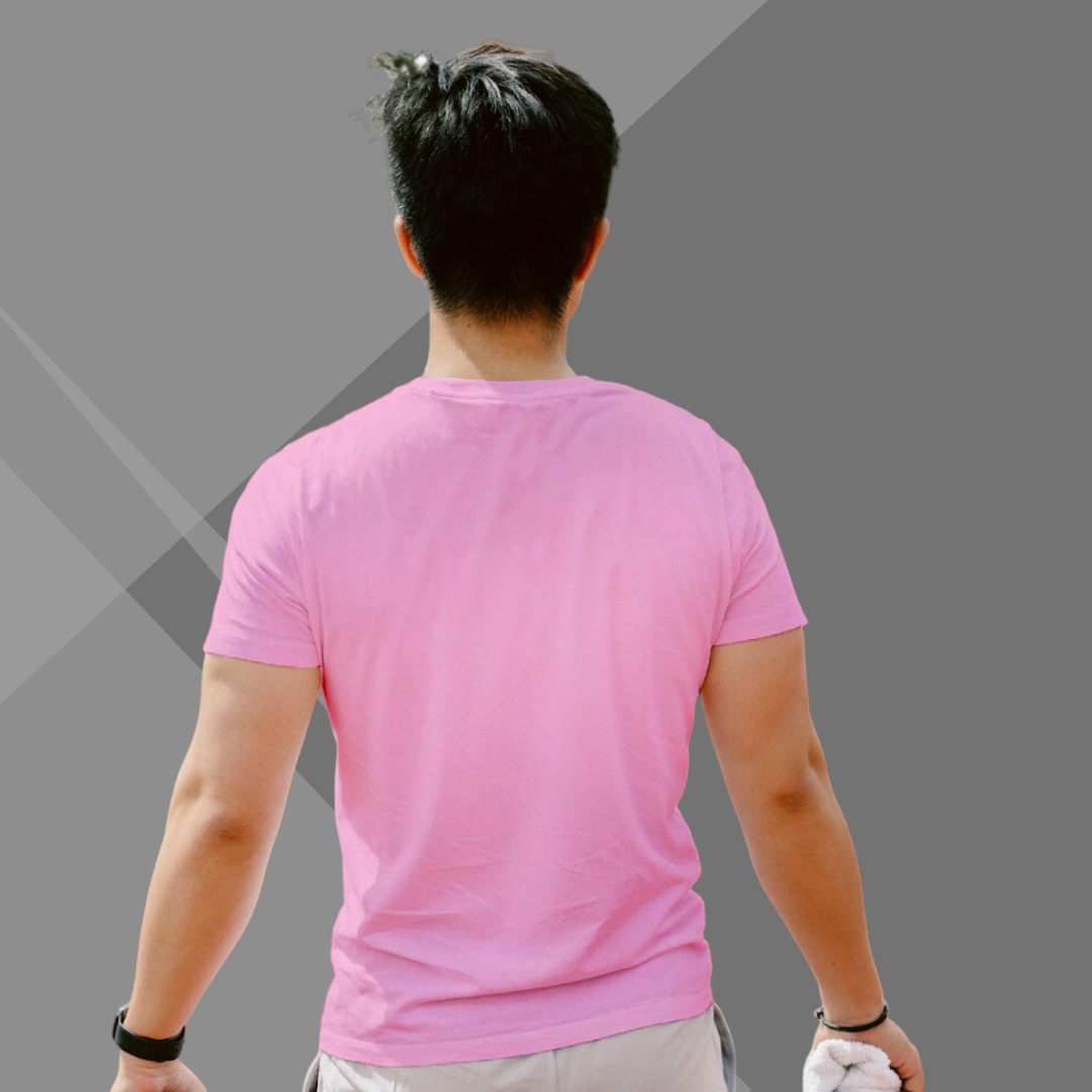 "Embrace Adventure with the Men's 'If You Never Try You Never Know' Printed Pink T-Shirt"