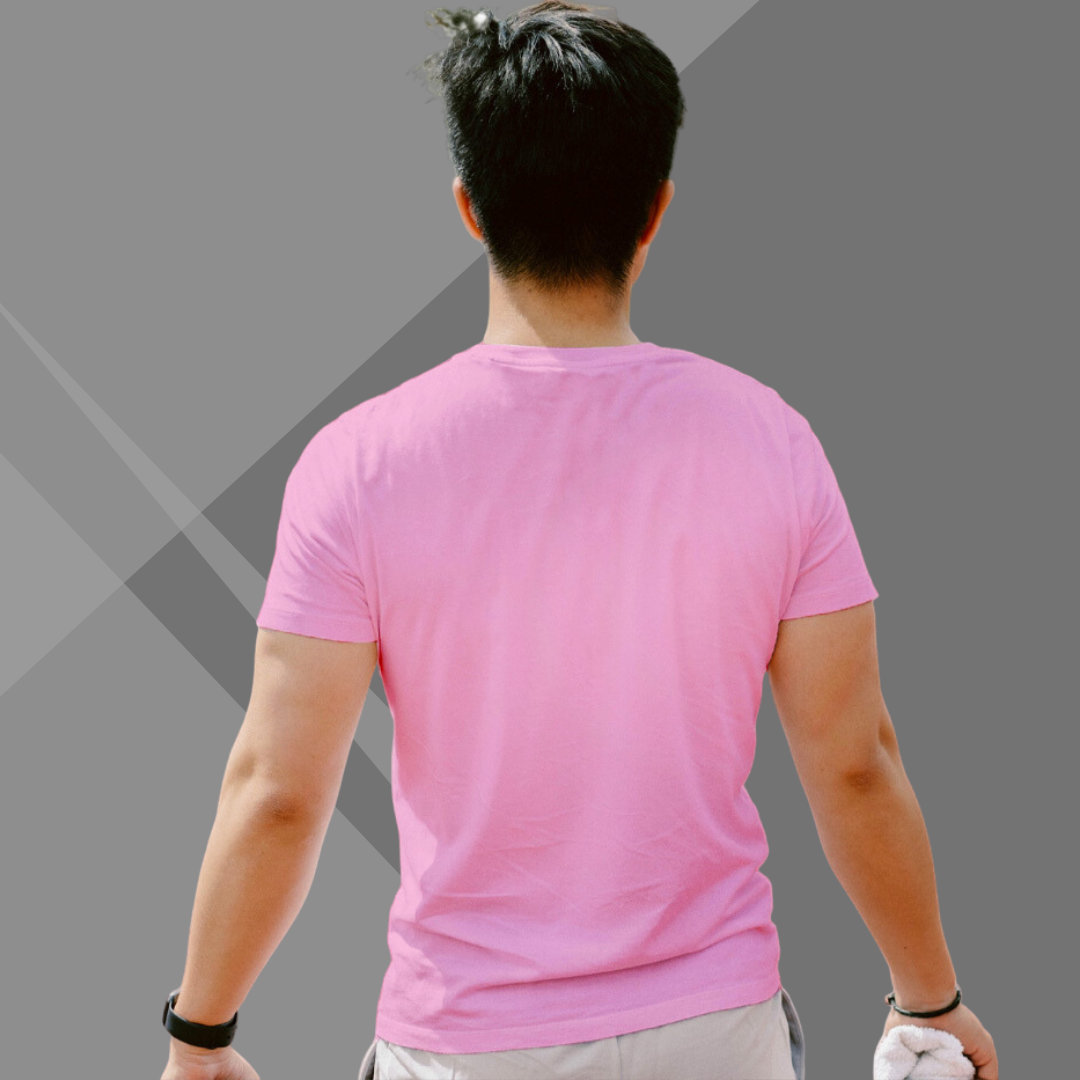 "Celebrate the Journey with the Men's 'Life' Design Printed Pink T-Shirt"