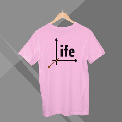 "Celebrate the Journey with the Men's 'Life' Design Printed Pink T-Shirt"