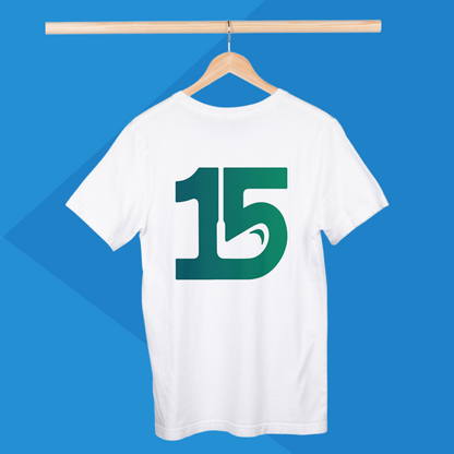 number 15 white printed t-shirt best