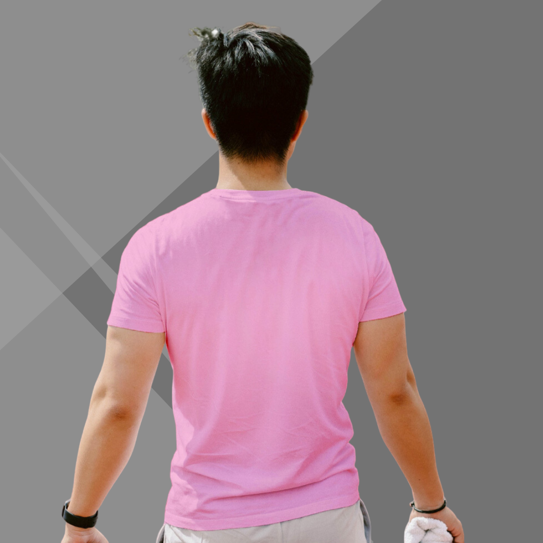 "Persist with the Men's 'Never Give Up' Printed Pink T-Shirt"