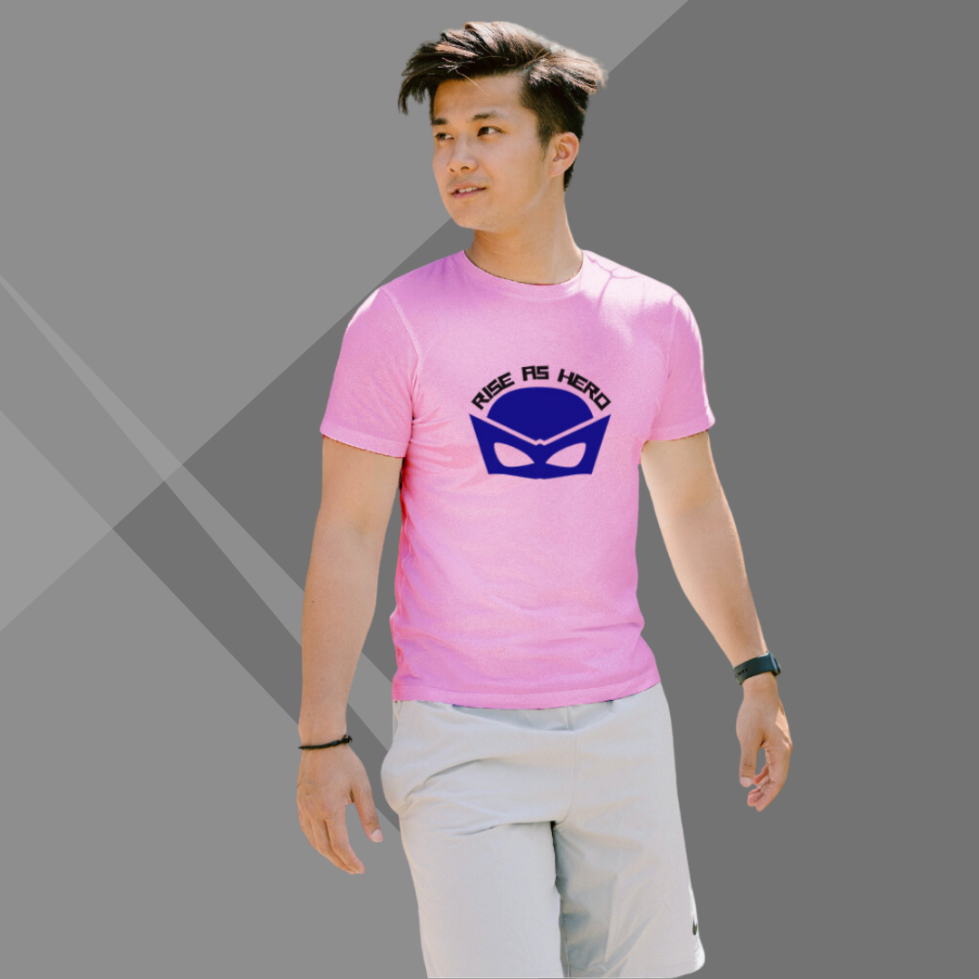 "Be an Unstoppable Force of Good with the Men's 'Unstoppable Force of Good' Mask Printed Pink T-Shirt"