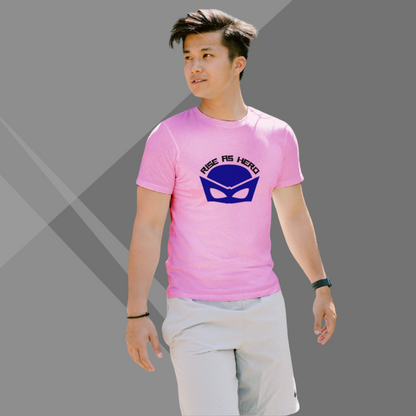 "Be an Unstoppable Force of Good with the Men's 'Unstoppable Force of Good' Mask Printed Pink T-Shirt"