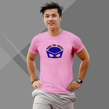 "Be an Unstoppable Force of Good with the Men's 'Unstoppable Force of Good' Mask Printed Pink T-Shirt"