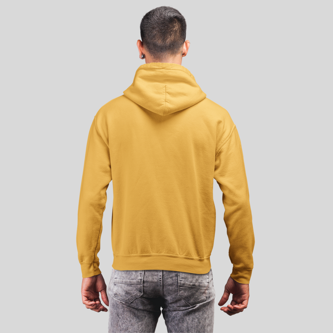 Get Ready for a Cozy Night with Men's "Movie Night" Printed Yellow Hoodie!