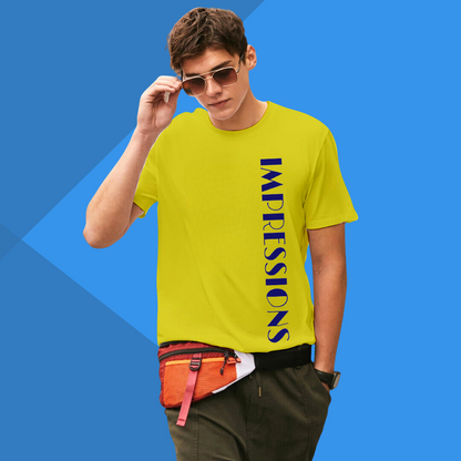 Men's IMPRESSION Printed Yellow Premium T-Shirt - Men's Best Selling Cotton T-Shirt