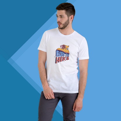 "Explore the Great Outdoors in Style with This Men's 'Born To Hike' Printed White T-Shirt"