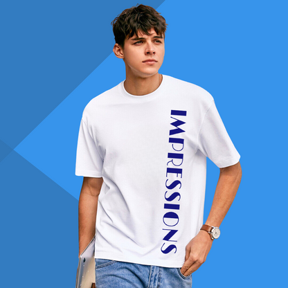 Men's IMPRESSION Printed White Premium T-Shirt - Men's Best Selling Cotton T-Shirt