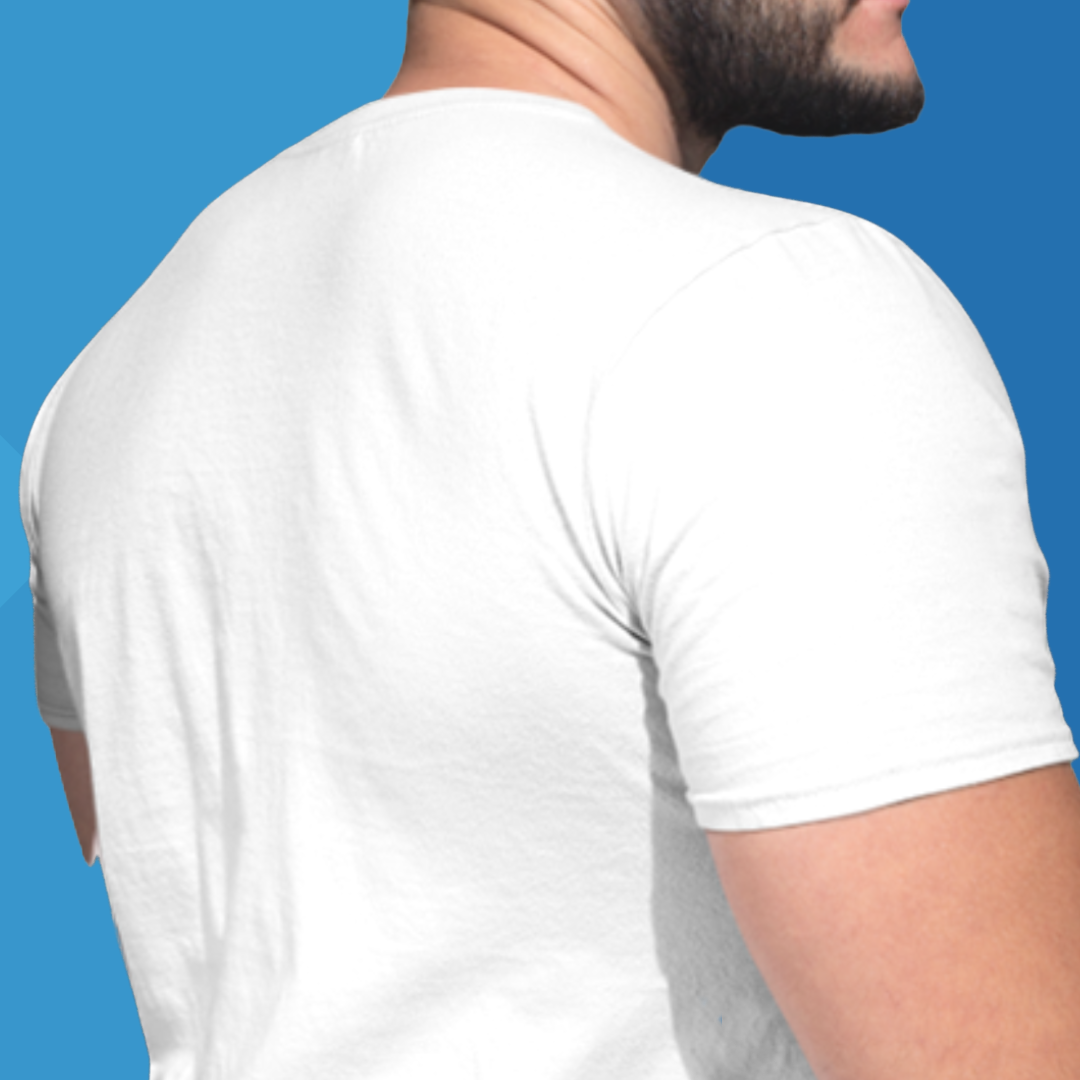 Number 1 white printed t-shirt for men half sleeves back