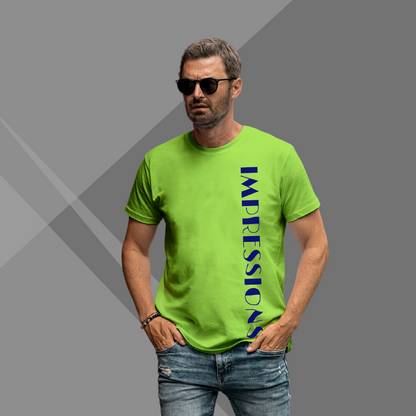 Men's IMPRESSION Printed Green Premium T-Shirt - Men's Best Selling Cotton T-Shirt