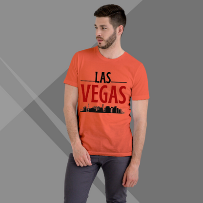 Las Vegas Printed Men's Orange T-Shirt - Show Your Love for Las Vegas