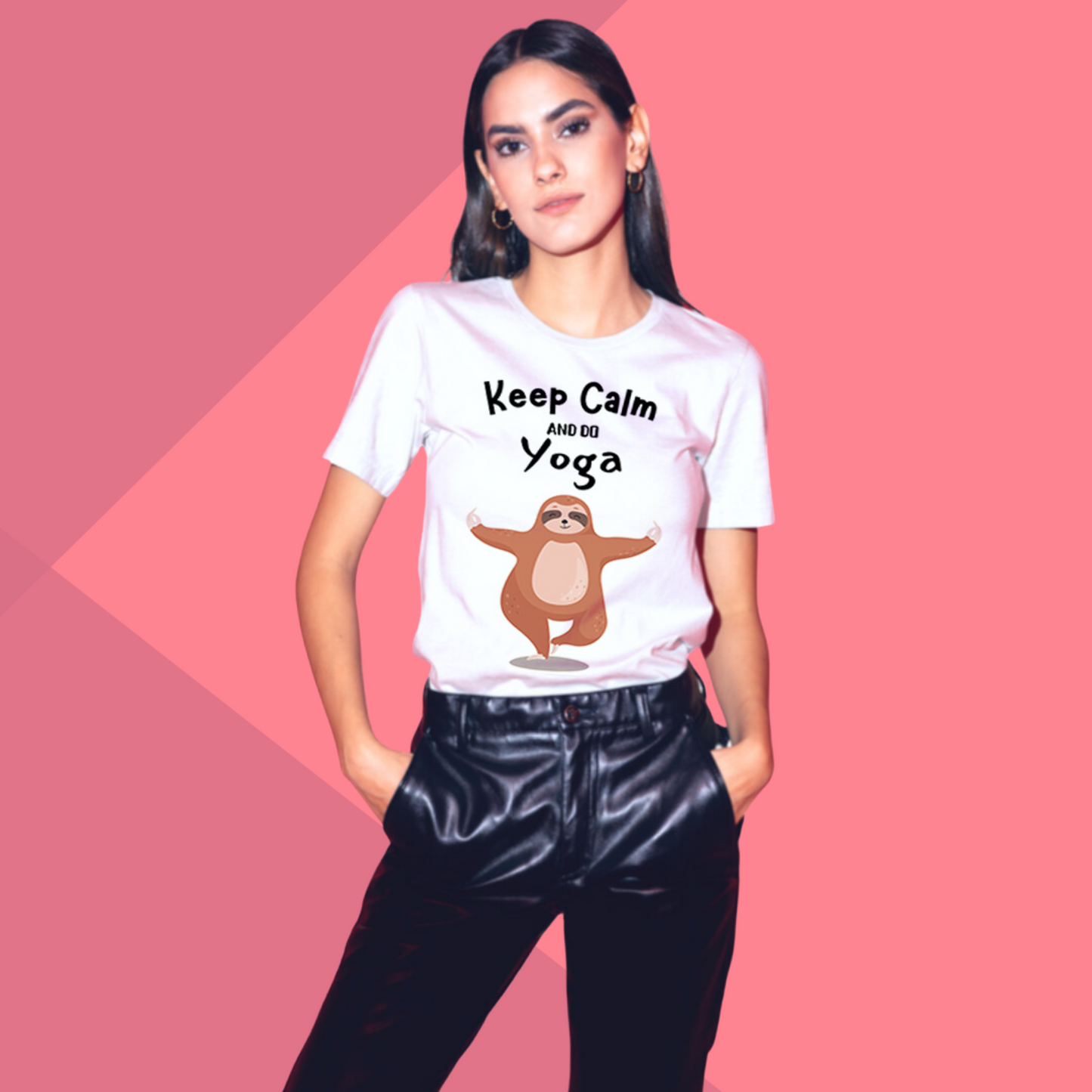 Keep Calm Yoga Printed Women's T-Shirt - Mystical T-Shirt for Women's