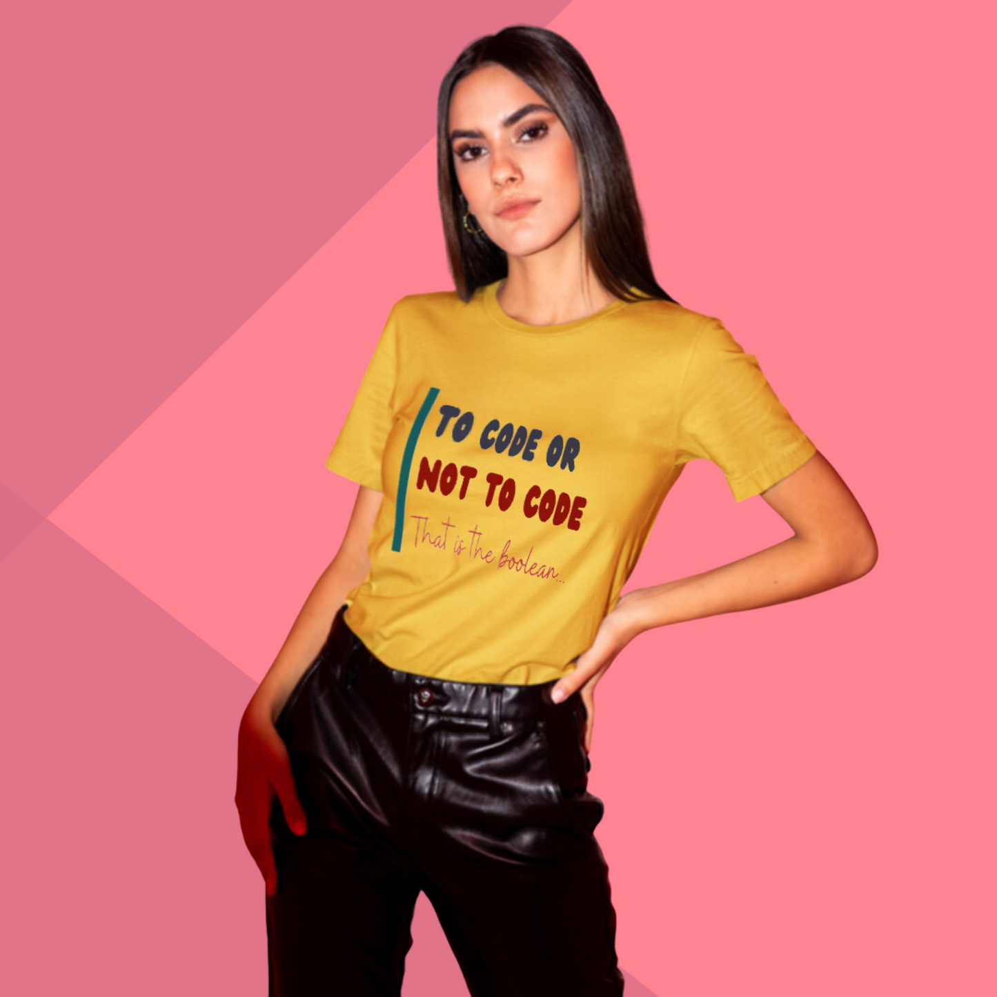 To Code or Not To Code Printed Women's Yellow T-Shirt - Tech T-Shirt for Women's