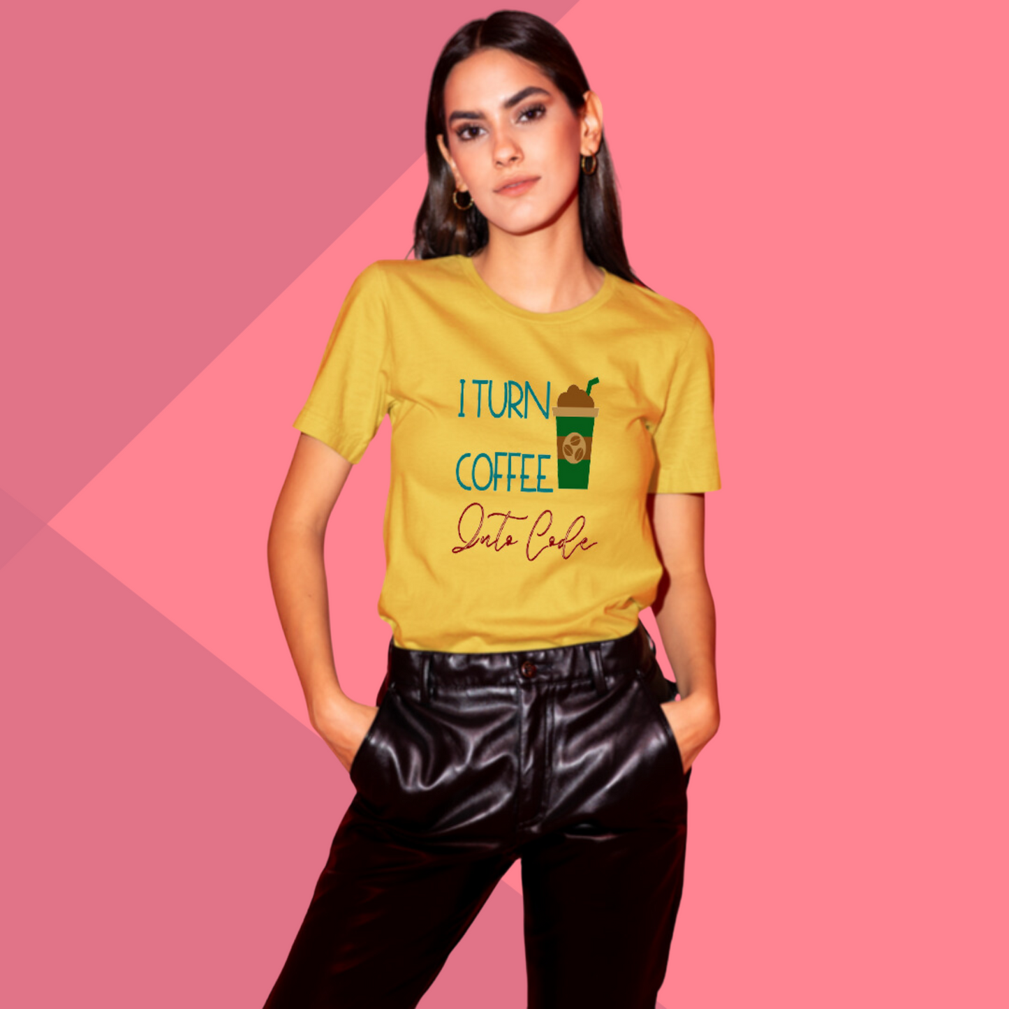 Coffee Printed Women Yellow T-Shirt - Perfect T-Shirt for Coffee Lover