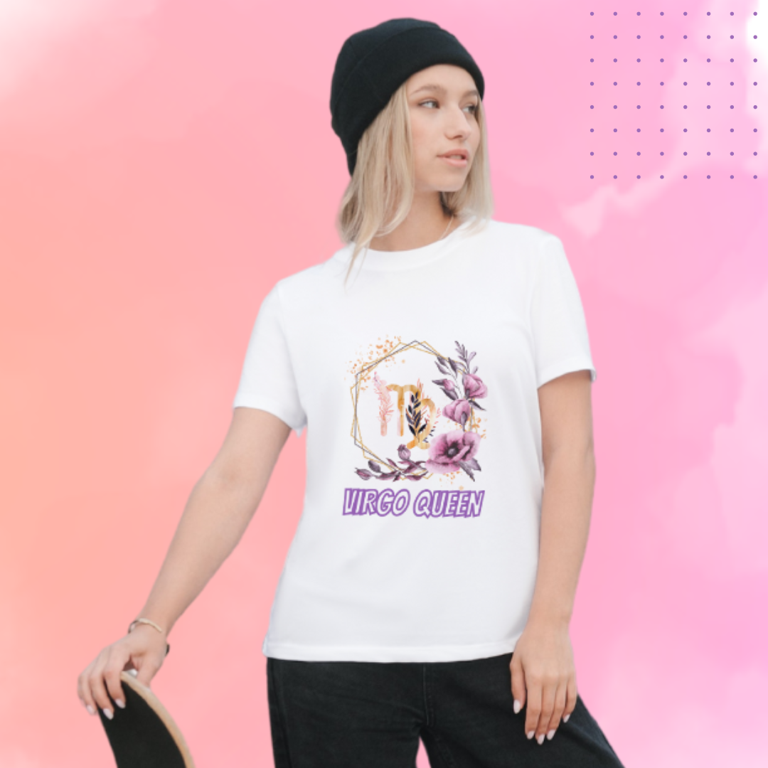 Embrace Your Meticulous and Detail-Oriented Personality with Women's "Virgo" Zodiac Sign Printed White T-Shirt