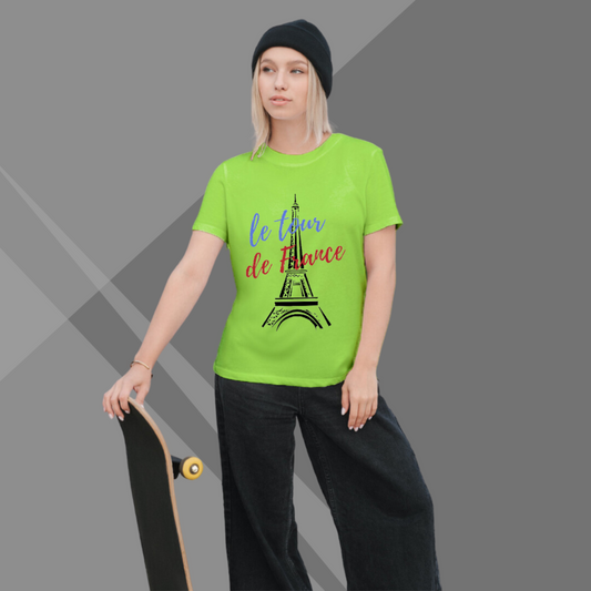 Le Tour de France Printed Women's Green T-Shirt - Women's Travel T-Shirt