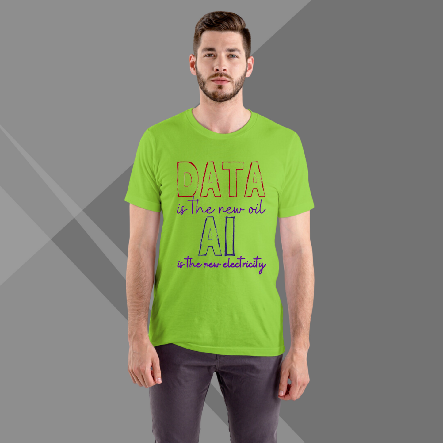 DATA AI Printed Men's Green T-Shirt - Perfect T-Shirt for Technology Lover's