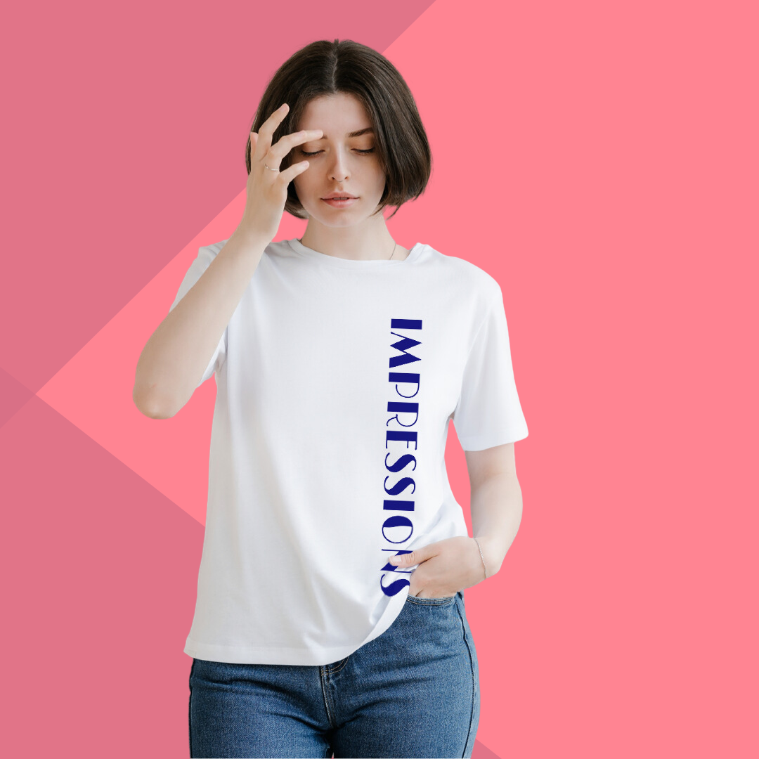 Women's IMPRESSION Printed White Premium T-Shirt - Best Selling Women's Cotton T-Shirt