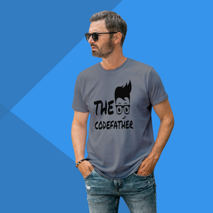 The CodeFather Printed Men's Grey Stylish Tech T-Shirt