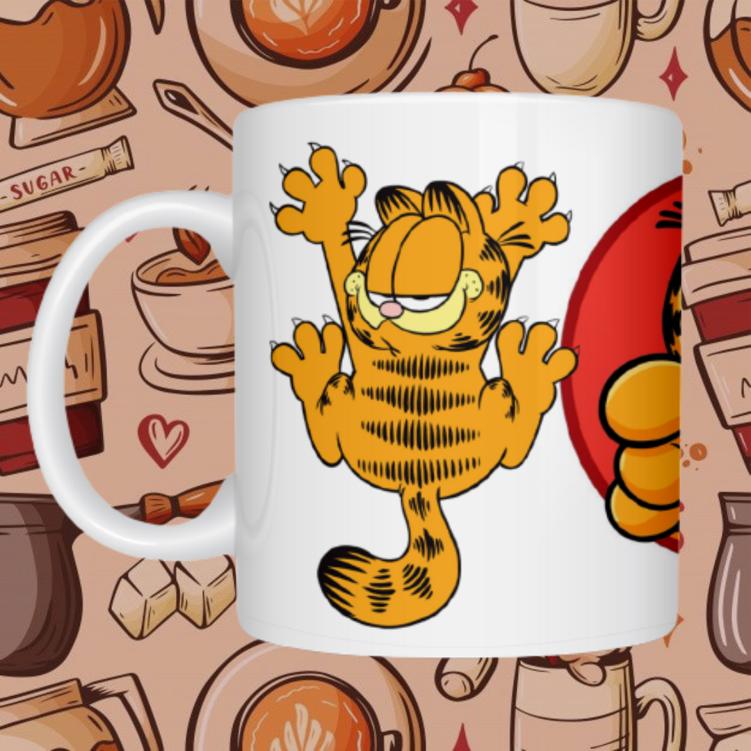 "Garfield Cartoon" Printed Ceramic Mug - Sip in Playful Style