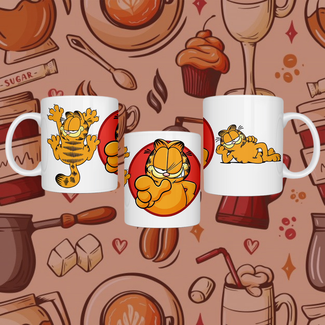 "Garfield Cartoon" Printed Ceramic Mug - Sip in Playful Style