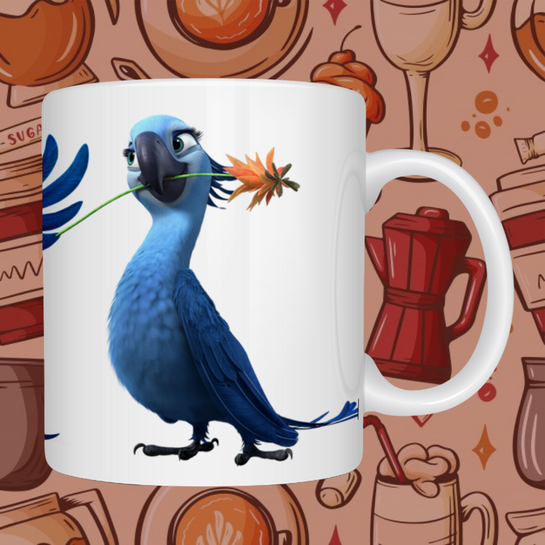 "Rio Bird" Printed Ceramic Mug - Take Flight with Colorful Vibes