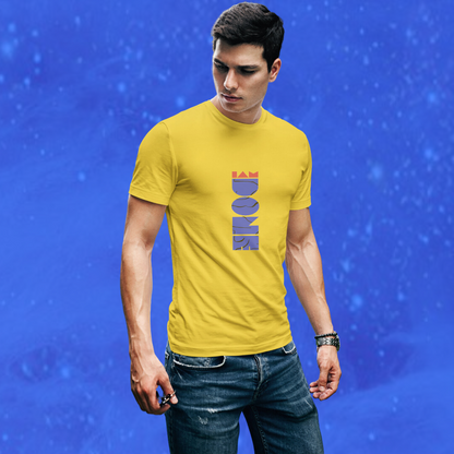 Make a Statement with the Men's "Done" Printed Yellow T-shirt!