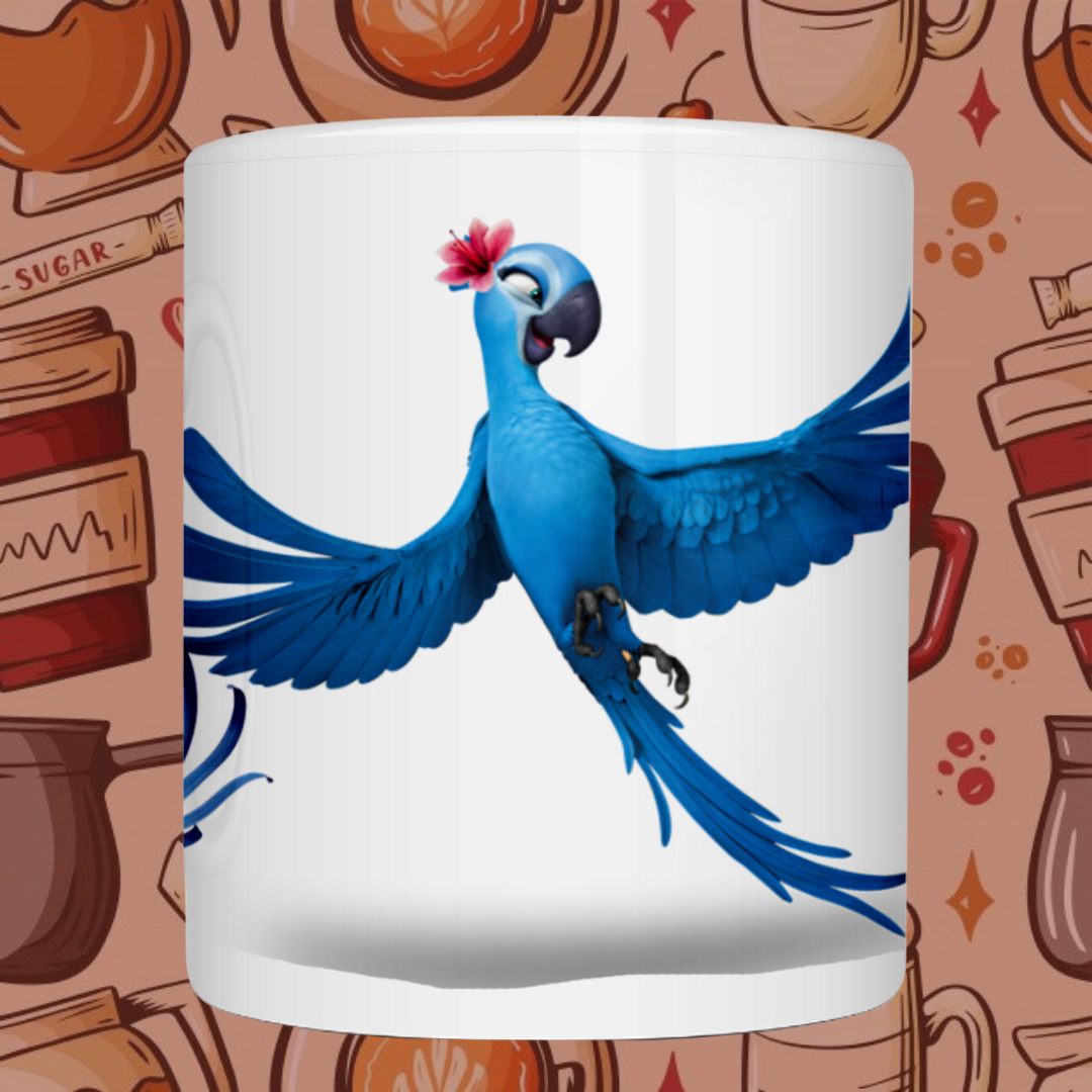 "Rio Bird" Printed Ceramic Mug - Take Flight with Colorful Vibes