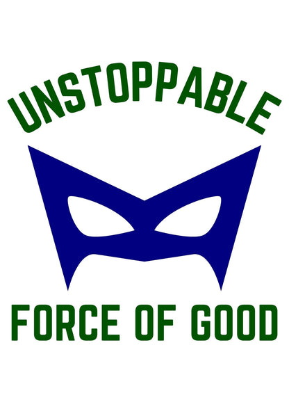 "Be an Unstoppable Force of Good with the Men's 'Unstoppable Force of Good' Mask Printed Pink T-Shirt"