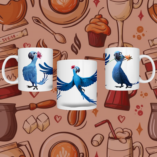 "Rio Bird" Printed Ceramic Mug - Take Flight with Colorful Vibes