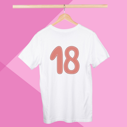 "Eighteen Elegance" Printed White T-Shirt - Embrace Adulthood