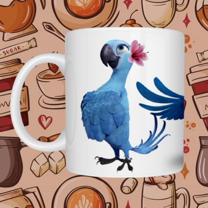 "Rio Bird" Printed Ceramic Mug - Take Flight with Colorful Vibes