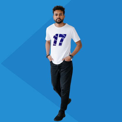 Number 14 white printed t-shirt for men full