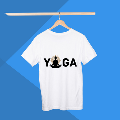 Yoga Printed Men's White T-Shirt - Classic Spiritual T-Shirt