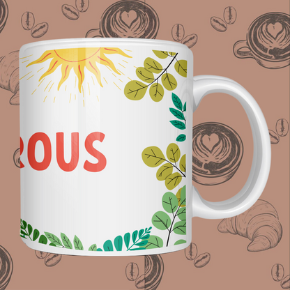 Encourage your Travel Spirit with Our"Adventurous" Printed Ceramic Mug