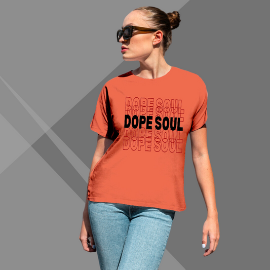 Dope Soul Printed Women's Orange T-Shirt - Women's Quirky T-Shirt