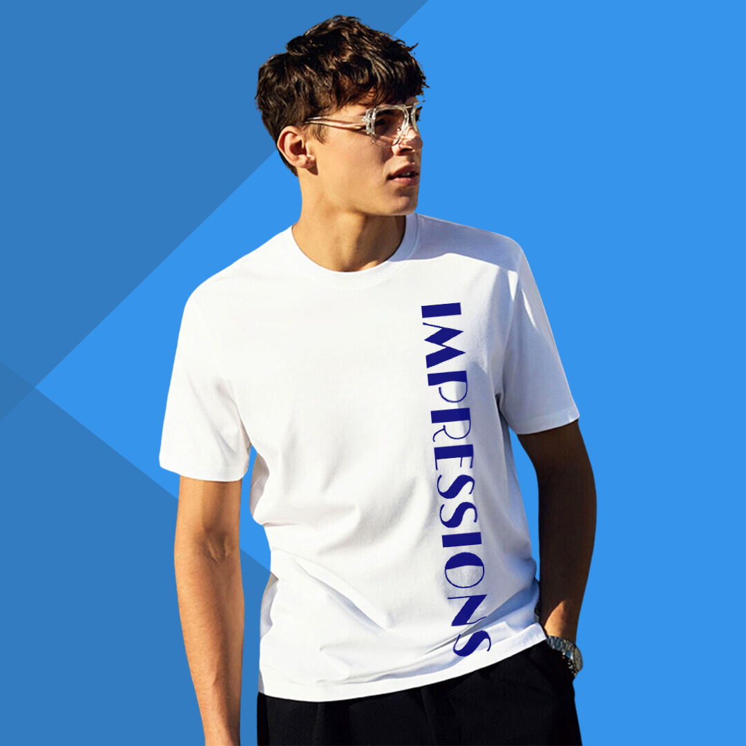 Men's IMPRESSION Printed White Premium T-Shirt - Men's Best Selling Cotton T-Shirt