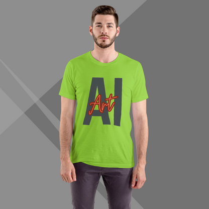 AI Art Printed Men's Green T-Shirt - Tech T-Shirt for Men's