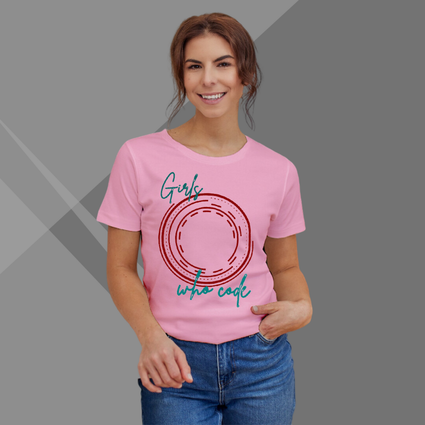 Girls Who Code Printed Women's Pink T-Shirt - Women's Tech T-Shirt