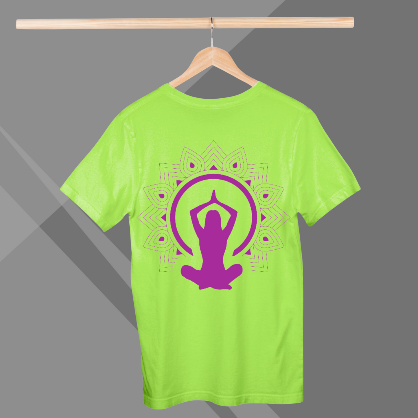 Yoga Mudra Printed Women's Green T-Shirt - Women's Spiritual T-Shirt