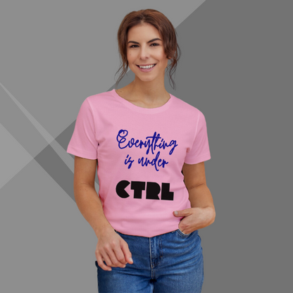 Everything is Under CTRL Printed Women's Pink T-Shirt - Tech T-Shirt for Women