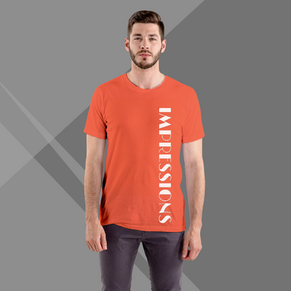 Men's IMPRESSION Printed Orange Premium T-Shirt - Men's Best Selling Cotton T-Shirt