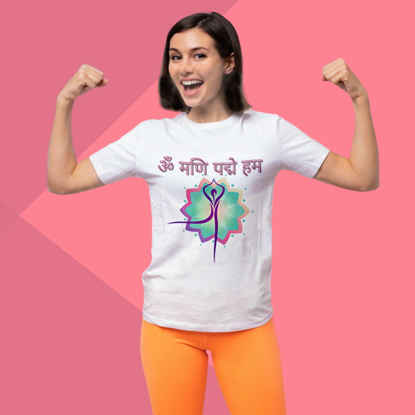 Yogasan Sanskrit Print Women's White T-Shirt - Spiritual t-shirt