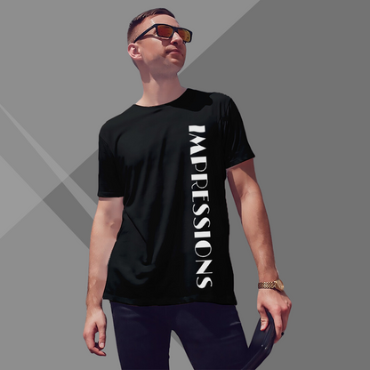 Men's IMPRESSION Printed Black Premium T-Shirt - Men's Best Selling Cotton T-Shirt