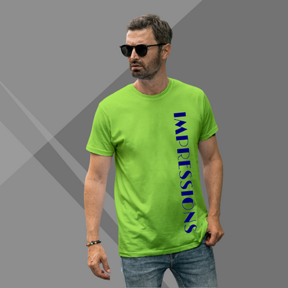 Men's IMPRESSION Printed Green Premium T-Shirt - Men's Best Selling Cotton T-Shirt