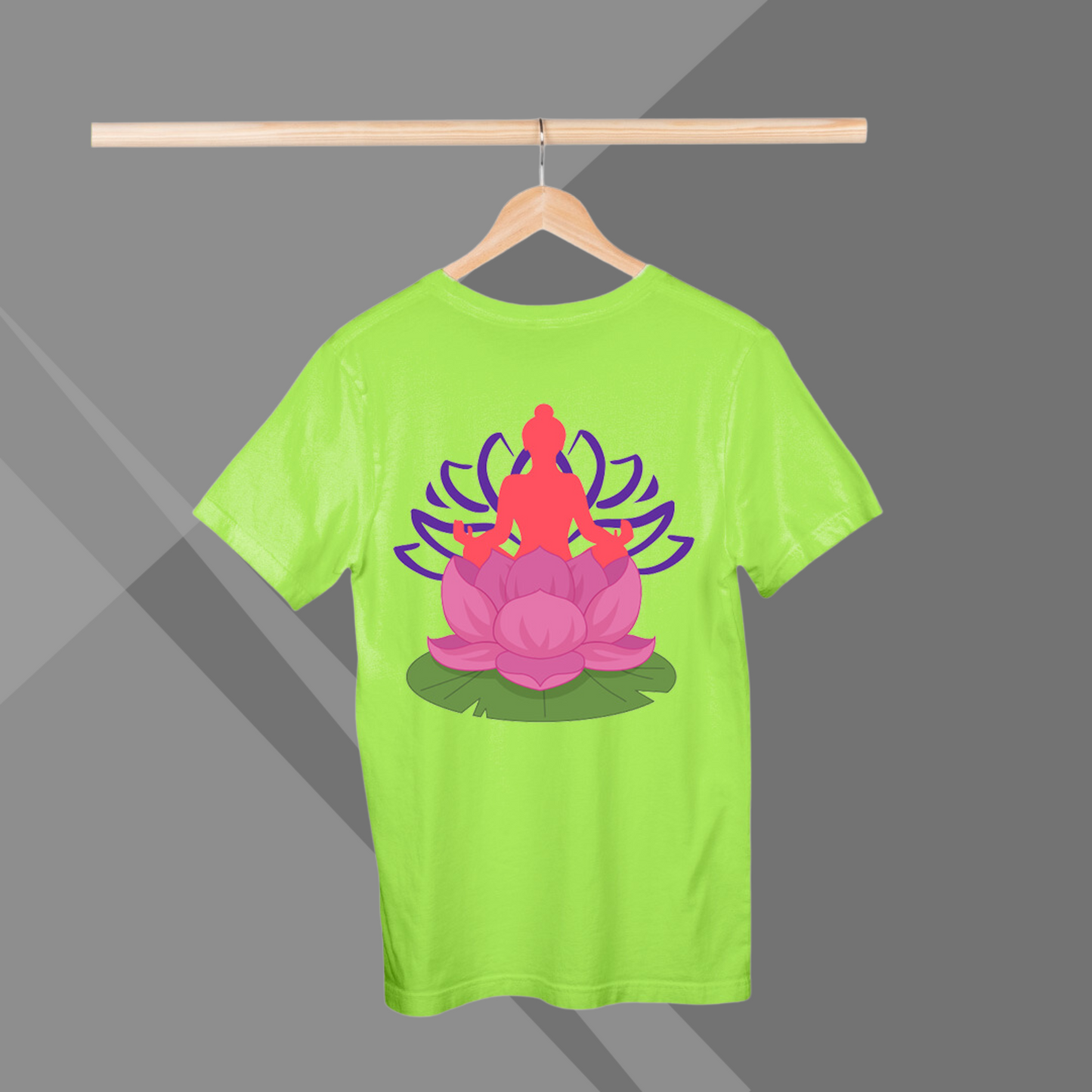 Lotus Printed Women's Green T-Shirt - Women's Spiritual T-Shirt