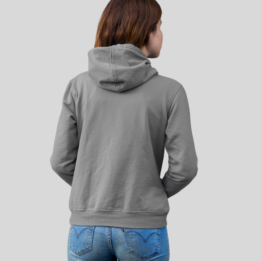 Stay Cozy and Chic with Our "DONE" Printed Women's Grey Hoodie!