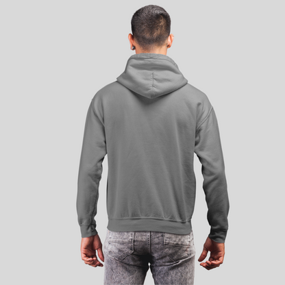 Stay Motivated with the "Never Give Up" Printed Men's Grey Hoodie!