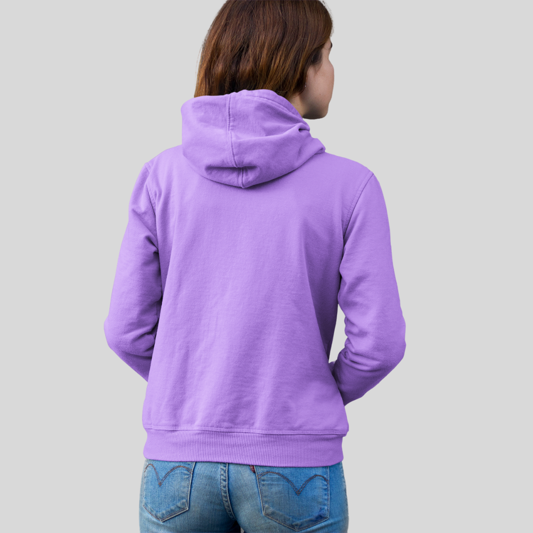 Stay Cozy and Chic with Our "DONE" Printed Women's Lavender Hoodie!