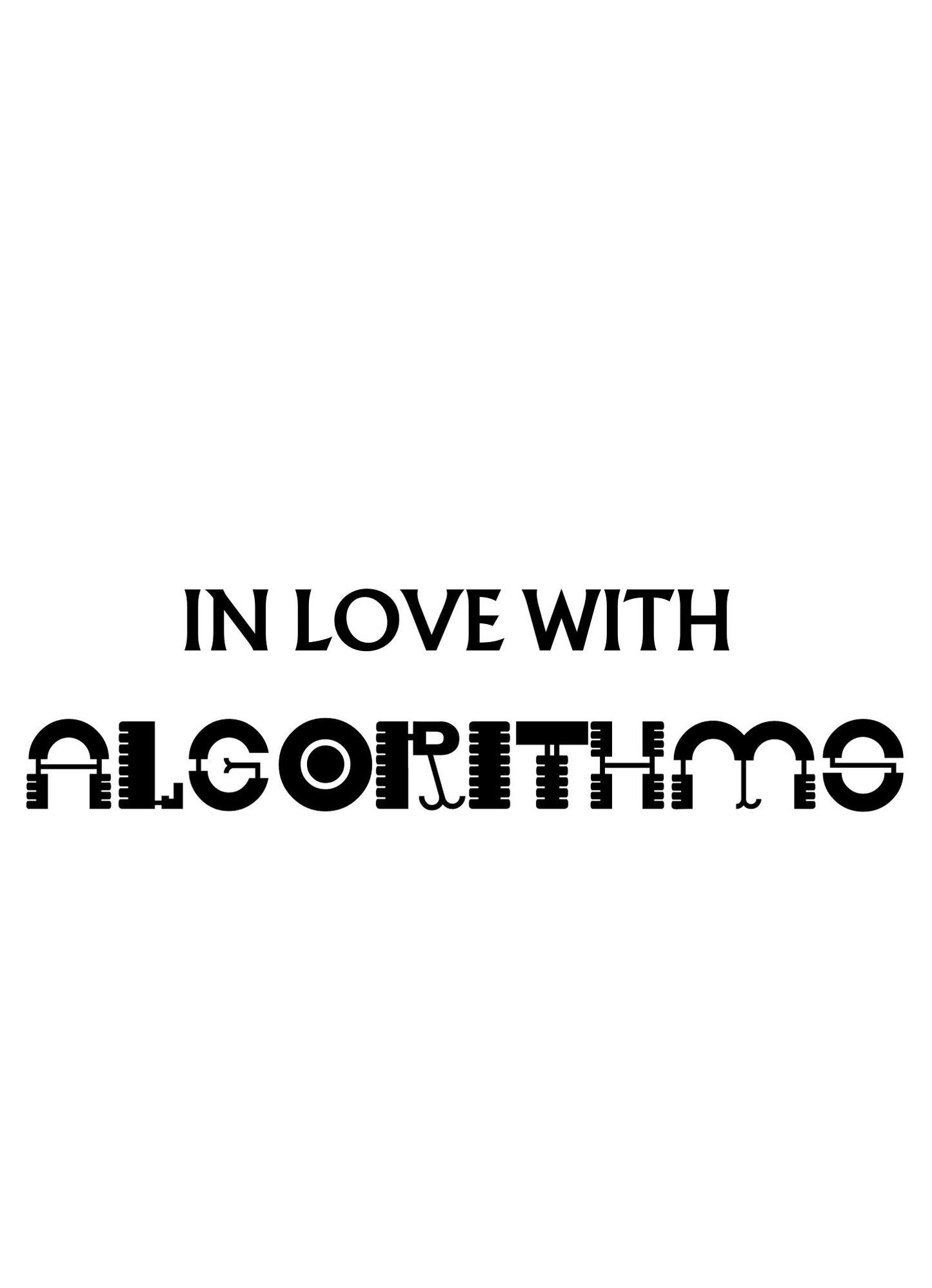 "Embrace Your Love for Algorithms with Women's 'In Love With Algorithm' Printed Grey T-Shirt"